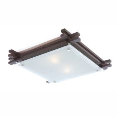 GLOBO EDISON mennyezeti lámpa, sötét fa, opál üveg, 2xE27, ILLU 48324-2