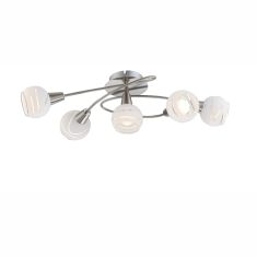 GLOBO ELLIOTT spot lámpa, matt króm, üveg, 5 db E14 LED izzó 54341-5