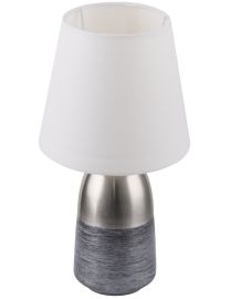 GLOBO EUGEN asztali lámpa, E14, 1x40W, fehér/szürke 24135W