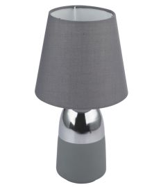 GLOBO EUGEN asztali lámpa, E14, 1x40W, szürke/króm 24135C