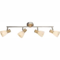 GLOBO GYLFI spot lámpa, matt króm, fa, opál üveg, 4xE14 54352-4