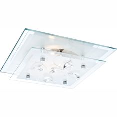 GLOBO JASMINA mennyezeti lámpa, króm, üveg, K5 kristály, 1xE27, ILLU 40408