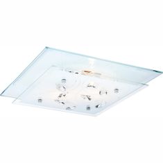 GLOBO JASMINA mennyezeti lámpa, króm, üveg, K5 kristály, 2xE27, ILLU 40408-2