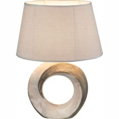 GLOBO JEREMY asztali lámpa, kerámia, szürke textil, 1xE27 21641T