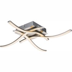 GLOBO JORNE mennyezeti lámpa, matt króm, K5 kristály, 1 db LED izzó 67004-15