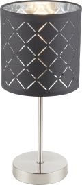 GLOBO KIDAL asztali lámpa, E14, 1x40W, ezüst/fekete 15228T
