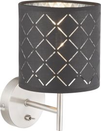 GLOBO KIDAL fali lámpa, E14, 1x40W, fekete/ezüst 15228W