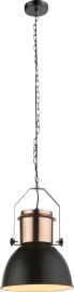 GLOBO KUTUM függőlámpa, E27, 1x40W, fekete/réz színű 15282