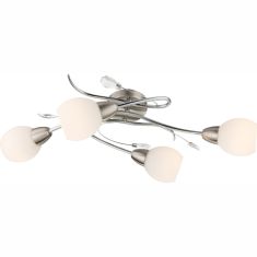GLOBO LILLY mennyezeti lámpa, nikkel, króm, opál üveg, 4xE14 60209-4