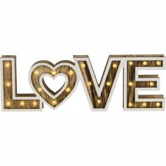 GLOBO LOVE asztali dekor lámpa, famintás, 3xAA elem, 26 db LED izzó 29976