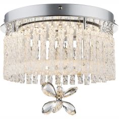 GLOBO MATHILDA mennyezeti lámpa, K9 kristály virággal, 1 db LED izzó, 68397-12