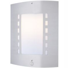 GLOBO ORLANDO kültéri fali lámpa, mozgásérzékelős, rozsdamentes acél, 1xE27, 3156S