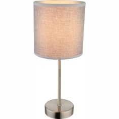 GLOBO PACO asztali lámpa, matt nikkel, szürke textil, 1xE14 15185T
