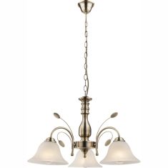 GLOBO POSADAS csillár, bronz, üveg, alabástom fehér, 3xE27 69007-3H