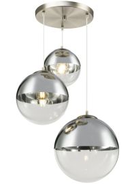 GLOBO VARUS függőlámpa, E27, 3x60W, szürke 15851-3