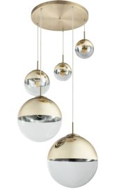 GLOBO VARUS függőlámpa, E27, 5x60W, arany 15855-5