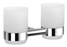 Ferro GRACE dupla üvegű fogmosópohár, tartóval, króm AC04