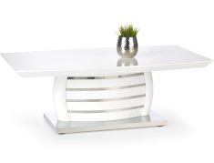 ALISON dohányzóasztal, fehér/rozsdamentes acél színű, 120x70x42 cm HM0336