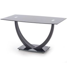 ANTON étkezőasztal, fekete, üveg-fém, 140x80x75 cm HM0006