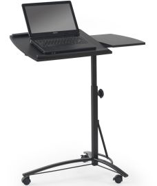 B-14 laptop asztal, állítható magasságú, görgős, fekete színű, 73x40x63-93 cm HM0846