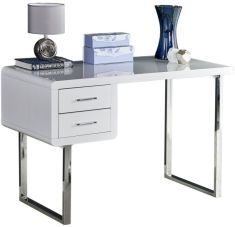 B-30 2 fiókos számítógépasztal, fehér/króm színű, 120x55x76 cm HM0857