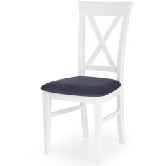 BERGAMO fa étkezőszék, fehér/sötétkék színű, 46x47x92x46 cm HM1337