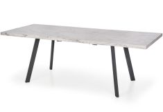 DALLAS bővíthető étkezőasztal, márvány mintás asztallap, fém lábak, 160-220x90x76 cm, HM1426