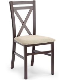 DARIUSZ fa étkezőszék, sötét dió/VILA 2 színű, 45x43x90x45 cm HM1350