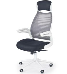 FRANKLIN forgószék, TILT mechanika, fehér/fekete/szürke színű, 60x65x116-124x47-55 cm HM0972