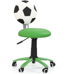 GOL gyerek forgószék, gumi kerék, fehér/fekete/zöld színű, 39x52x75-85x44-54 cm HM1065