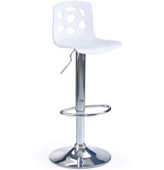H-48 bárszék, állítható magasságú, fehér/króm színű, 37x36x83-105x60-82 cm HM0791