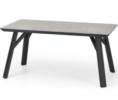 HALIFAX étkezőasztal, beton/fekete színű, 160x90x76 cm HM0027