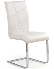 K-108 étkezőszék, fehér/króm színű, 44x48x96x48 cm HM1163