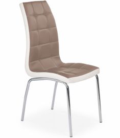 K-186 étkezőszék, cappuccino/fehér/króm színű, 42x63x100x47 cm HM1200