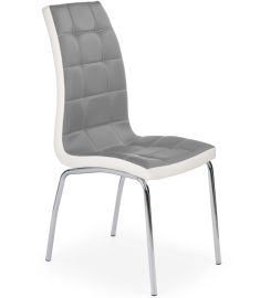 K-186 étkezőszék, szürke/fehér/króm színű, 42x63x100x47 cm HM1202