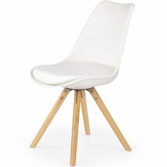 K-201 étkezőszék, fehér/bükkfa színű, 48x57x81x48 cm HM1218