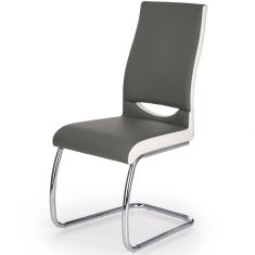 K-259 étkezőszék, szürke/fehér/króm színű, 44x59x97x47 cm HM1326