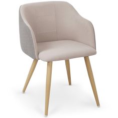 K-288 étkezőszék, világosszürke/bézs/fa színű, 54x61x76x46 cm, HM1798