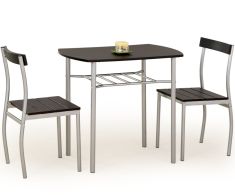 LANCE 2 személyes étkezőgarnitúra, wenge/ezüst színű, 82x50x75 cm HM0117