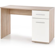 LIMA 1 fiókos, 1 ajtós íróasztal, sonoma tölgy/fehér színű, 120x55x75 cm, HM1697