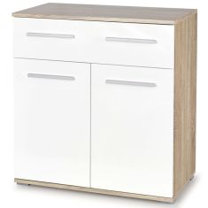 LIMA 1 fiókos, 2 ajtós komód, sonoma tölgy/fehér színű, 77x40x82 cm HM0258