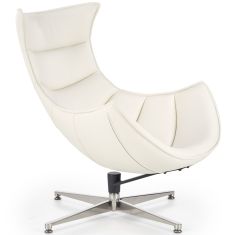 LUXOR fotel, fehér/rozsdamentes acél színű, 76x84x96x36 cm, HM1569