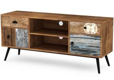 MEZO 2 ajtós, 2 fiókos, 2 polcos TV szekrény, multicolor, 120x39x60 cm HM0321