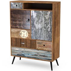 MEZO 2 ajtós, 5 fiókos komód, multicolor, 100x29x140 cm HM0318