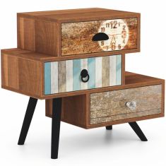 MEZO 3 fiókos éjjeliszekrény, multicolor, 59x29x53 cm HM0315