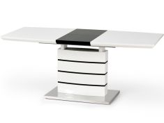 NORD bővíthető étkezőasztal, fehér/fekete/rozsdamentes acél színű, 140-180x80x76 cm HM0066