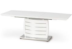 ONYX bővíthető étkezőasztal, fehér/rozsdamentes acél színű, 160-200x90x76 cm HM0069