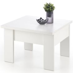 SERAFIN fehér bővíthető dohányzóasztal, 80-160x80x53-79 cm, HM1711