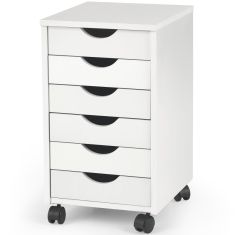 SIMON 6 fiókos konténer, görgős, fehér, 37x41x63 cm HM0555