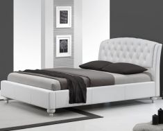 SOFIA 160 franciaágy, matrac nélkül, ágyráccsal, fehér, 172x220x108 cm HM0598